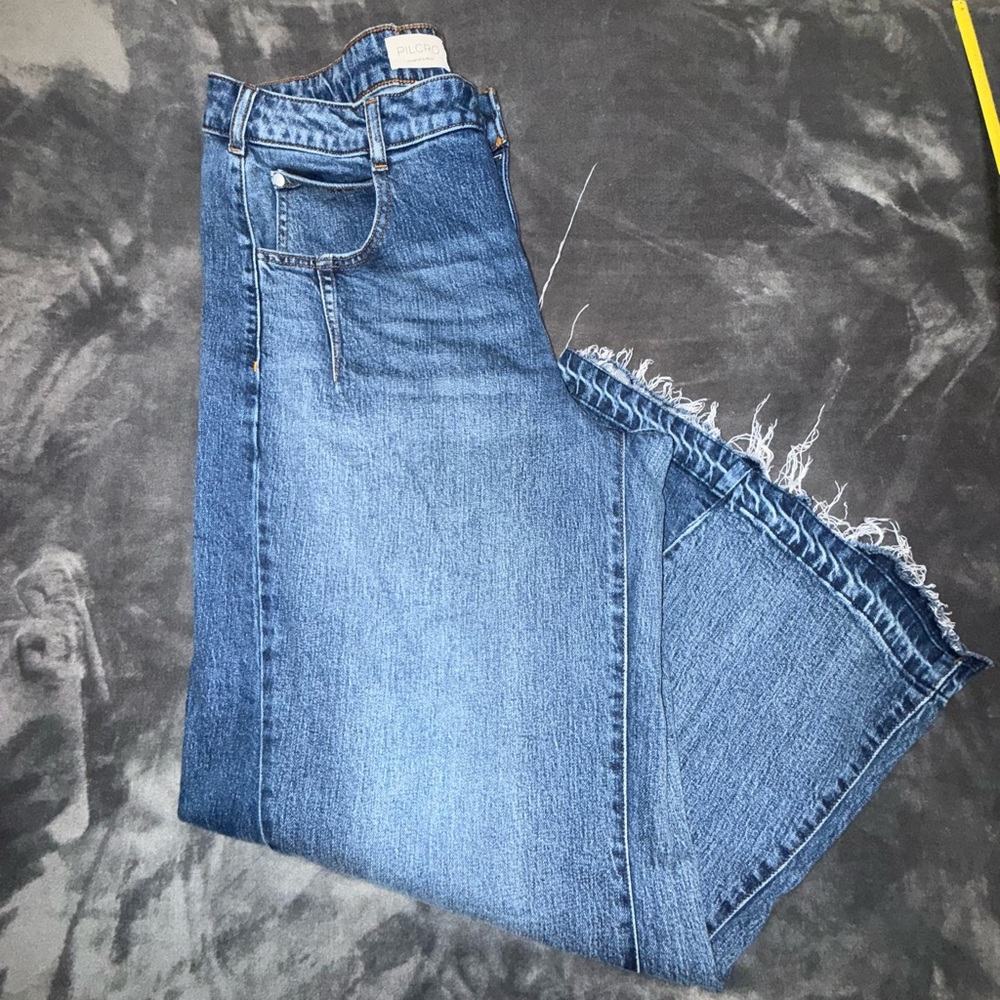 Pilcro Wide Leg Jeans in Classic Blue Size 16